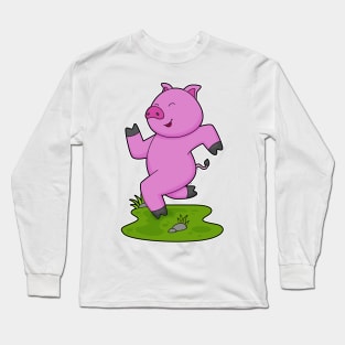 Pig Running Fitness Long Sleeve T-Shirt